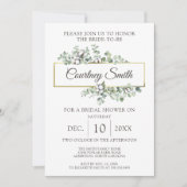 ウッド素朴サザンコットンボールブライダルシャワー 招待状 (正面)