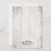 ウッド素朴サザンコットンボールブライダルシャワー 招待状 (裏面)