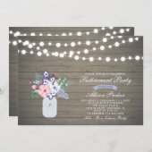 ウッド素朴サプライズ退職パーティの招待状 招待状 (正面/裏面)