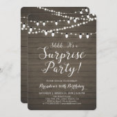 ウッド素朴サプライズ50th大人の誕生日パーティー 招待状 (正面/裏面)