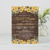 ウッド素朴サンフラワーカントリーバーンブライダルシャワー 招待状 (スタンド正面)