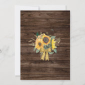 ウッド素朴サンフラワーカントリーバーンブライダルシャワー 招待状 (裏面)