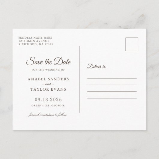 ウッド素朴サンフラワーズメイソンJar日付を保存 案内ポストカード (裏面)