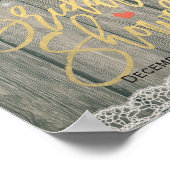 ウッド素朴サンフラワーレースブライダルシャワーウェルカム ポスター (角)