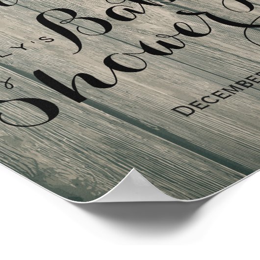 ウッド素朴サンフラワーレース赤ちゃんシャワー歓迎 ポスター (角)