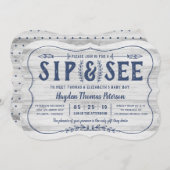 ウッド素朴シップとシーベイビーシャワー招待状 招待状 (正面/裏面)