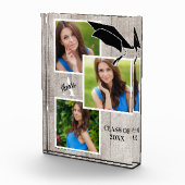 ウッド素朴シニアポートレートコラージュ フォトブロック (右)