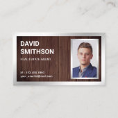 ウッド素朴シルバーフォイルエ実在ステート不動産仲介業者写真 名刺 (正面)