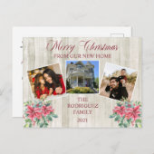 ウッド素朴シーメリークリスマスニューホームフォトアン シーズンポストカード (正面/裏面)