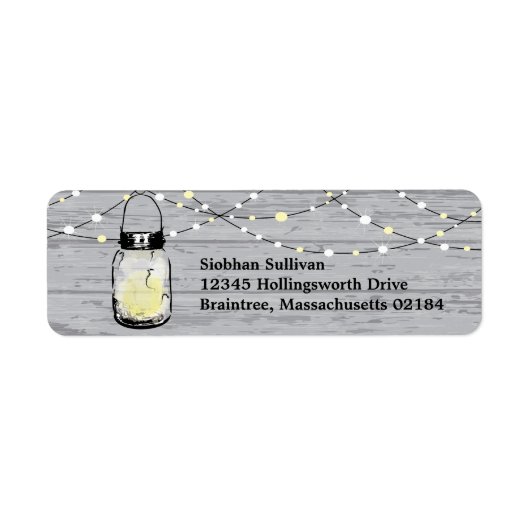 ウッド素朴スぶら下がった・メイスン・ジャーズ・アンド・ラ結婚イツ ラベル (正面)