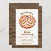 ウッド素朴スウィートアスパイパーティー誕生日招待 招待状 (正面/裏面)