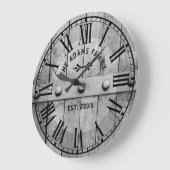 ウッド素朴スタイルカスタムファミリ名壁時計 ラージ壁時計 (傾斜)