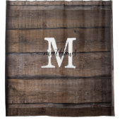 ウッド素朴スタイルモノグラムオークカントリーファームハウス  シャワーカーテン (正面)