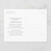 ウッド素朴スターフィッシュビーチ結婚式保存日 案内ポストカード (裏面)