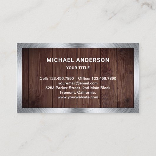 ウッド素朴スチールバイク整備士 名刺 (裏面)