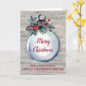 ウッド素朴ス孫娘素晴らしメリークリスマス カード (黄色い花)