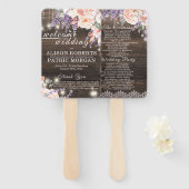 ウッド素朴ス結婚ラベンダーレース結婚式 プログラム ハンドファン (正面&裏面)