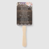 ウッド素朴ス結婚ラベンダーレース結婚式 プログラム ハンドファン (裏面)