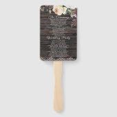 ウッド素朴ス結婚レースフローラ結婚式 プログラム ハンドファン (裏面)