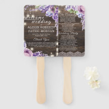 ウッド素朴ス結婚レースラベンダー結婚式 プログラム