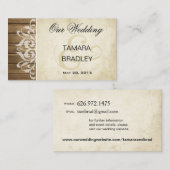 ウッド素朴ズ結婚ウェブサイト | 褐色がかった白 エンクロージャーカード (正面/裏面)