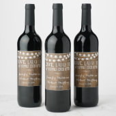 ウッド素朴ズ結婚婚約キュスチムワインラベル ワインラベル (ボトル)