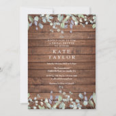 ウッド素朴セージと薄紫フローラブライダルシャワー 招待状 (正面)