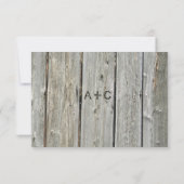 ウッド素朴タイポグラフィウェディングRSVP招待状 出欠カード (裏面)