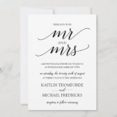 ウッド素朴タイポグラフィ結婚式招待状ブラック 招待状 (正面)