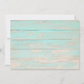 ウッド素朴ターコイズバラ婚約パーティ写真 招待状 (裏面)