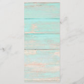 ウッド素朴ターコイズフローラカントリーシ結婚ック プログラム (裏面)