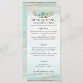 ウッド素朴ターコイズフローラカントリーシ結婚ック プログラム (正面/裏面)