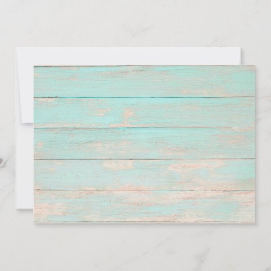 ウッド素朴ターコイズフローラコテージブライダルシャワー 招待状 (裏面)