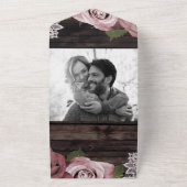 ウッド素朴ダスティバラヴィンテージレース結婚ズ オールインワン招待状 (外側)