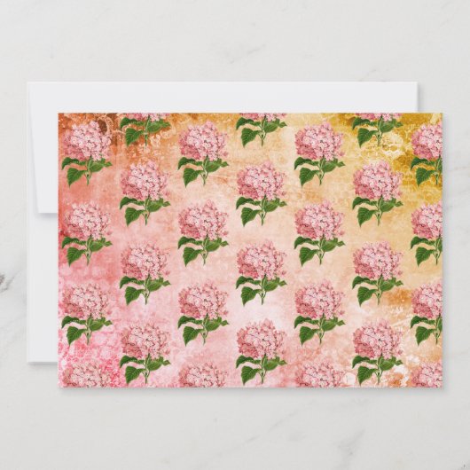 ウッド素朴チョークヴィンテージフローラ誕生日パーティー 招待状 (裏面)