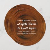 ウッド素朴ツリースタンプカントリーウェディング招待状 招待状 (正面/裏面)