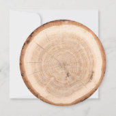 ウッド素朴ツリースタンプクロスセクションバ結婚ンズ 招待状 (裏面)