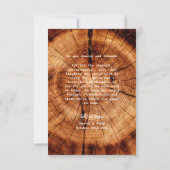 ウッド素朴ツリーリングや輪写真ありがとう サンキューカード (裏面)