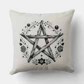 ウッド素朴ティークスター星形五角形 クッション (裏面)
