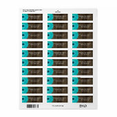 ウッド素朴ティール（緑がかった色）ガーベラデイジー住所 シール (フルシート)