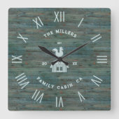 ウッド素朴テクスチャローマ数字ファームハウス2 スクエア壁時計 (正面)