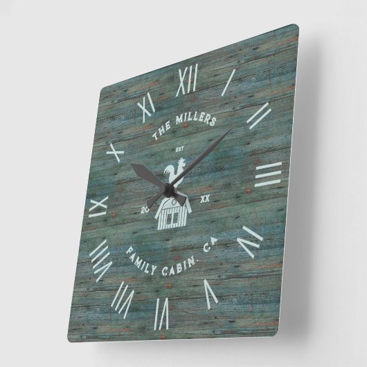 ウッド素朴テクスチャローマ数字ファームハウス2 スクエア壁時計 (傾斜)