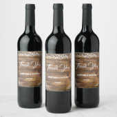 ウッド素朴トゥインクルライツフェイスバッグ ワインラベル (ボトル)