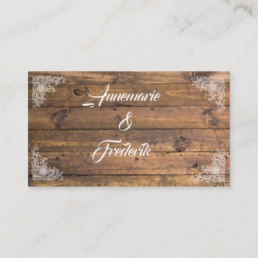 ウッド素朴トゥインクルライツレース結婚の座席表 プレイスカード (裏面)