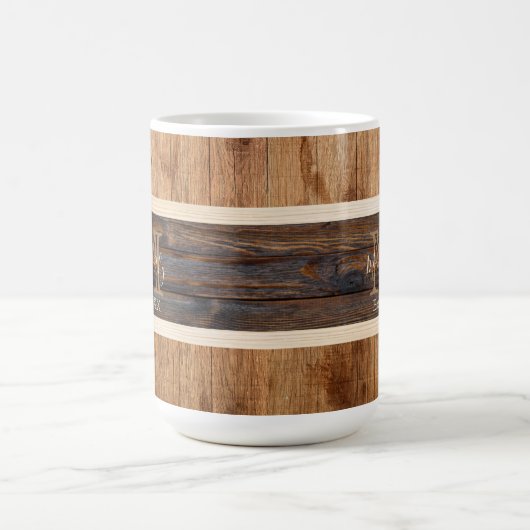 ウッド素朴トーストライプンTANコーヒーマグ コーヒーマグカップ (中央)