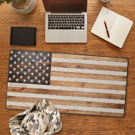 ウッド素朴トーンアメリカ国旗 デスクマット