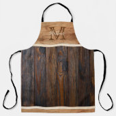 ウッド素朴トーンクラシックモノグラムエプロン エプロン (正面)