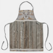 ウッド素朴トーングレークラシックモノグラムエプロン エプロン (正面)