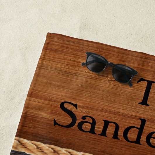 ウッド素朴トーンコーストいかりモノグラ航海のム ビーチタオル (インサイチュ)