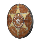 ウッド素朴トーンシェリフバッジスター、ブラウンズウッドD ダーツボード (正面右)